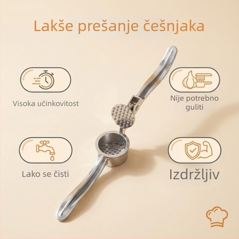 Velika ručna presica za češnjak, cinkov legura, mljevnica za češnjak, alat za pripremu paste od češnjaka, kuhinjski ručni alat