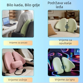 Ergonomska lumbalna jastučnica za ured, podrška leđima i struku memorijskom pjenom