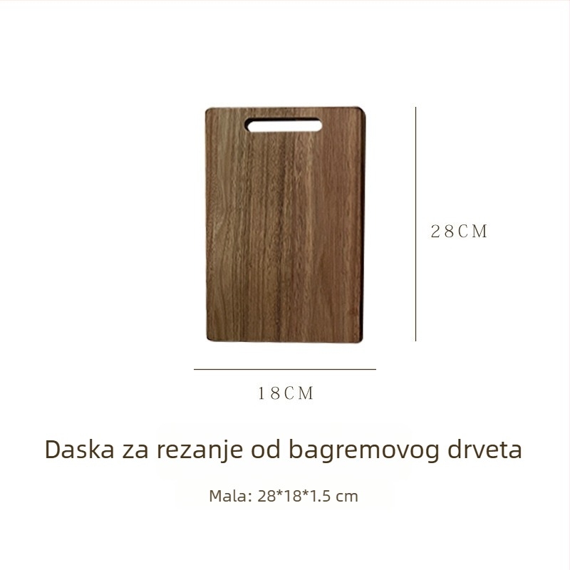 Daska za rezanje od akacije s držačem, prijenosna dvostruka kuhinjska daska, drveni tanjur