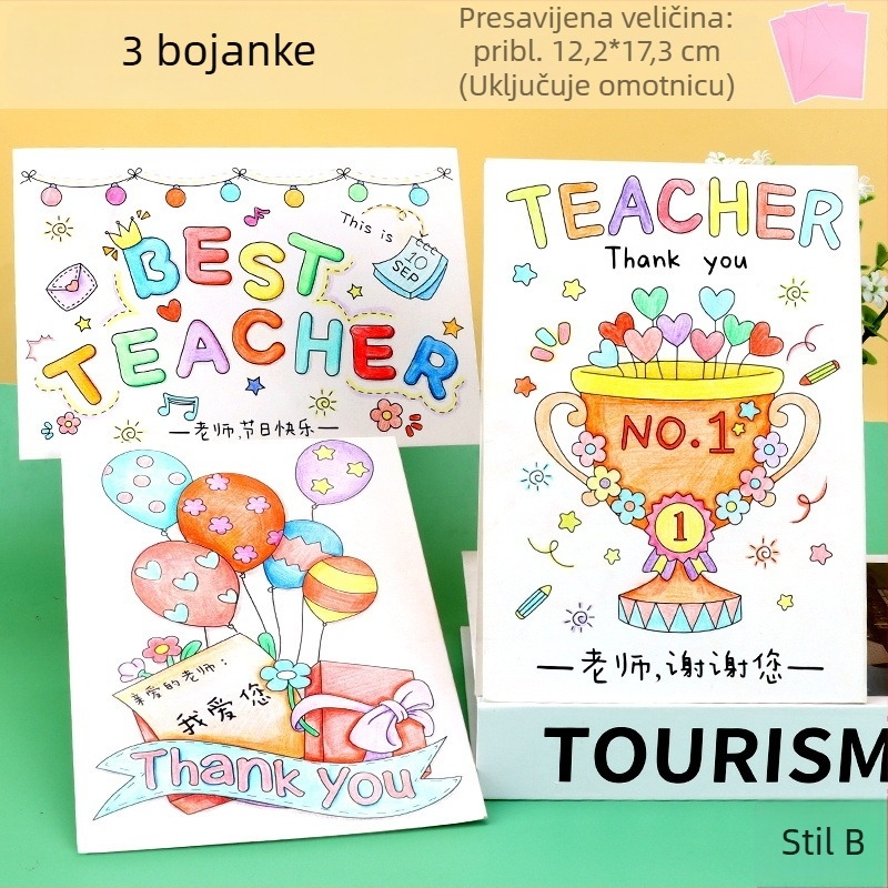 Čestitka za Majčin dan za bojanje – DIY darovni paket učitelju, od djece iz vrtića