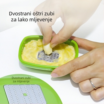 Japanskog stila ručna mlinca za đumbir i zdrobitelj češnjaka, mini kuhinjski gadget s zdjelicom za umakanje