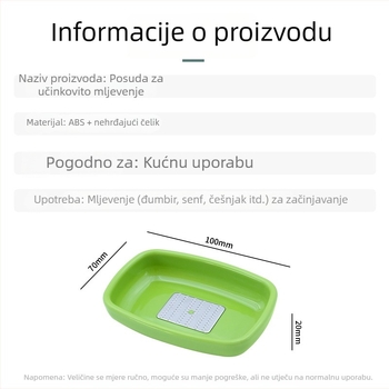 Japanskog stila ručna mlinca za đumbir i zdrobitelj češnjaka, mini kuhinjski gadget s zdjelicom za umakanje