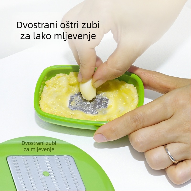Japanskog stila ručna mlinca za đumbir i zdrobitelj češnjaka, mini kuhinjski gadget s zdjelicom za umakanje