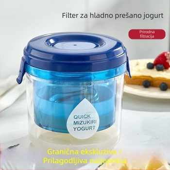 Filter za jogurt i odvajivač surutke sa poklopcem – okrugli višenamjenski kuhinjski spremnik