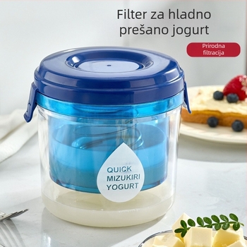 Filter za jogurt i odvajivač surutke sa poklopcem – okrugli višenamjenski kuhinjski spremnik