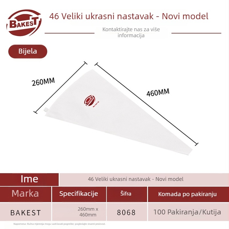 Komercijalna debela velika pamučna vrećica za ukrašavanje torti, ponovno upotrebljiva, ekološki prihvatljiv alat za pečenje