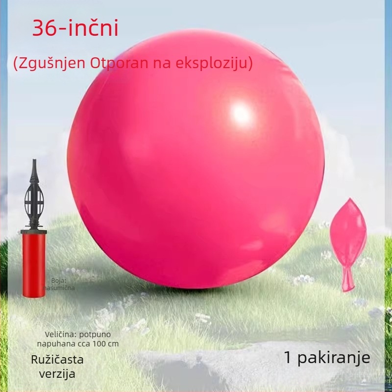 36-inčni ekstra veliki latex balon, debeľeg, otporan na eksploziju, za djecu na igralištu na travnjaku i za vanjsku igru