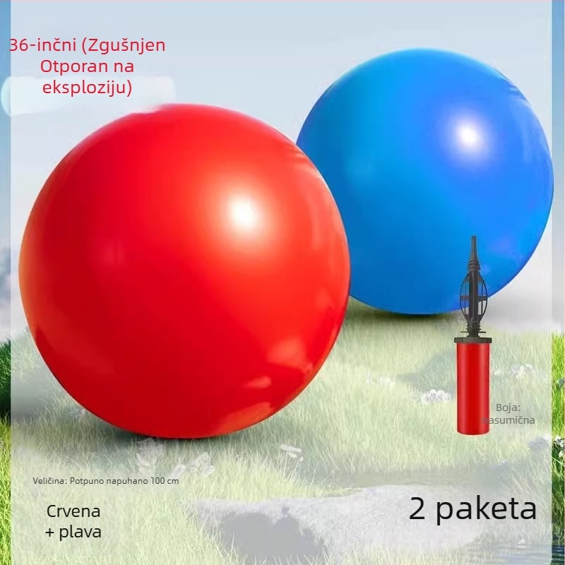 36-inčni ekstra veliki latex balon, debeľeg, otporan na eksploziju, za djecu na igralištu na travnjaku i za vanjsku igru