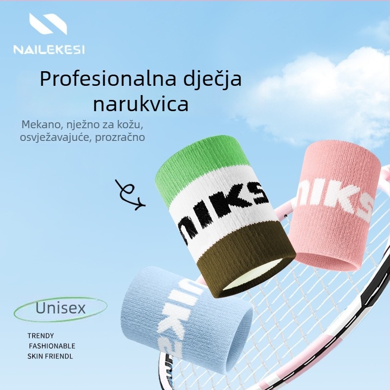 Dječja sportska narukvica za zapešće s apsorpcijom znoja, pogodna za košarku, odbojku i badminton; materijal: spandex