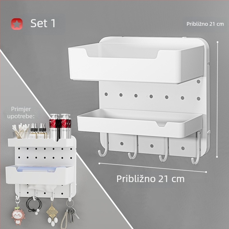 Pegboard za studentsku sobu s kukom, stolni organizator, zidni polic i kutija za dijelove