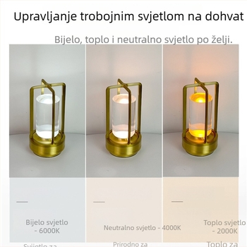 LED stolna lampica u obliku križa, potpuno aluminijska, USB punjiva, dodirna kontrola, moderno luksuzno noćno svjetlo za spavaću sobu, bar i restoran