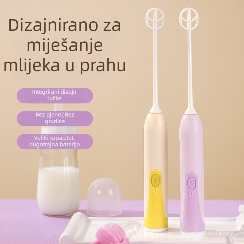 Električni miješalica praha mlijeka za bebe, miješalica za dječju formulu, punjivi model, bez pjene