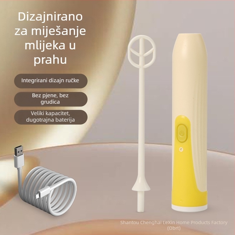 Električni miješalica praha mlijeka za bebe, miješalica za dječju formulu, punjivi model, bez pjene