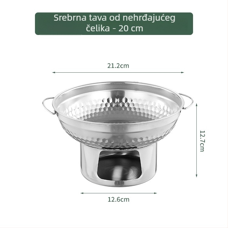 Nerđajući čelik zlatne boje, Tajlandska Tom Yum Goong posuda za vrući lonac i suhi lonac, lonac za goveđi brisket uz čvrsti alkoholni štednjak