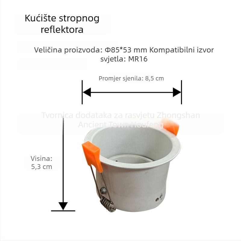 Okrugli držač MR16/MR111 reflektora, aluminijsko kućište lampe s praškim premazom, hotelsko osvjetljenje HF-T054/HF-T055/HF-T056