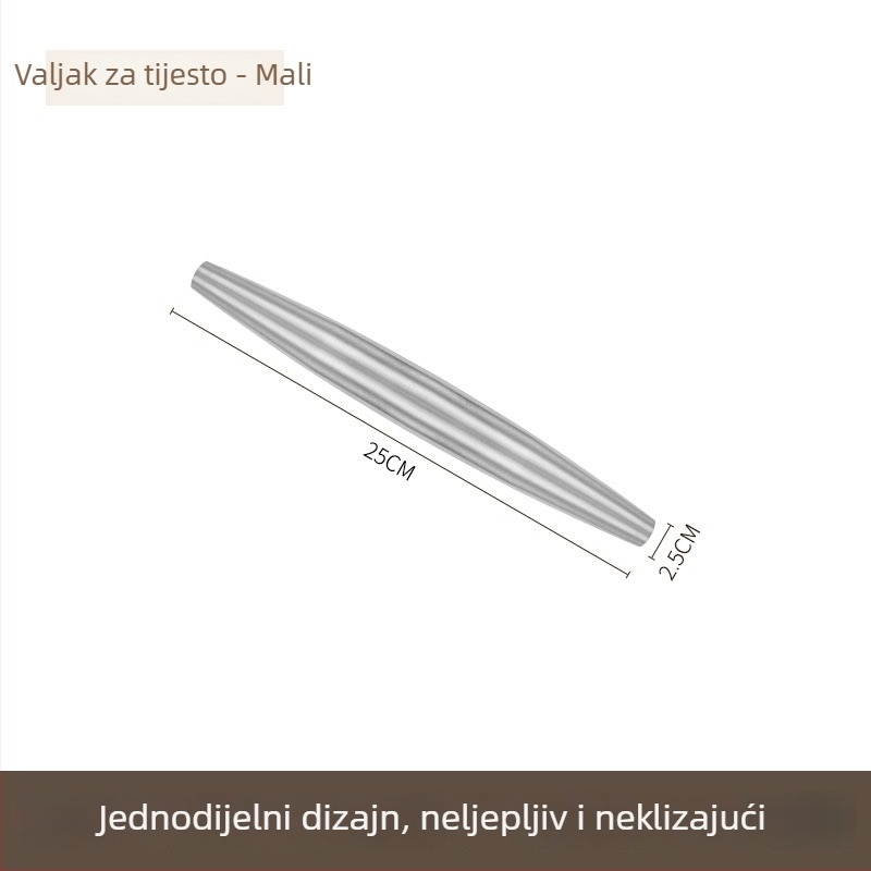 Valjak za tijesto od 304 nehrđajućeg čelika za kućnu upotrebu, alat za tijesto i za listove za knedle