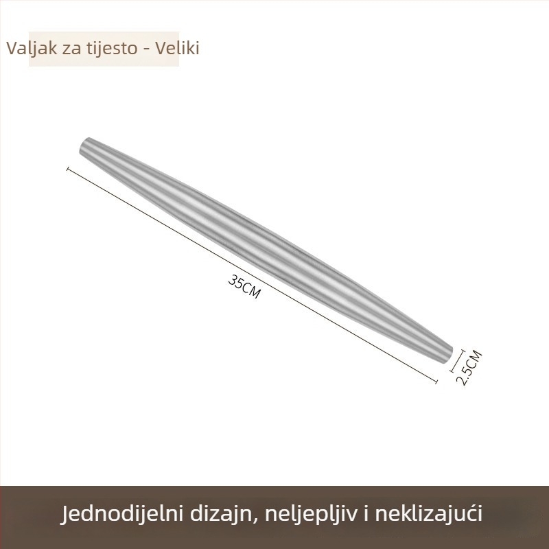 Valjak za tijesto od 304 nehrđajućeg čelika za kućnu upotrebu, alat za tijesto i za listove za knedle
