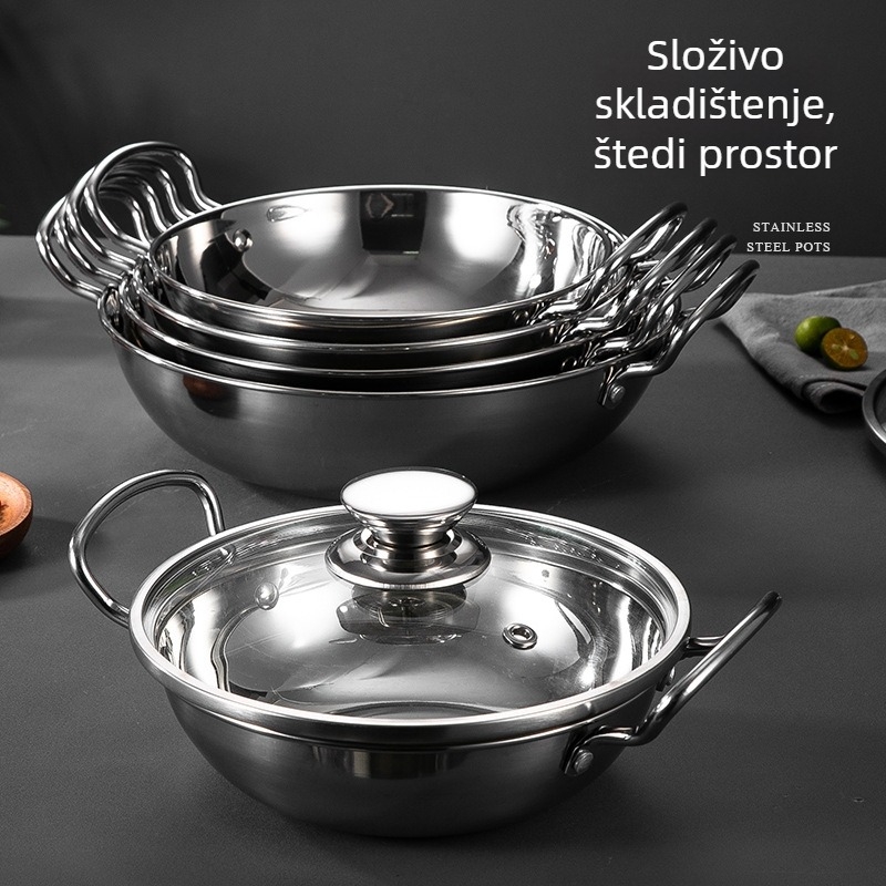 Hongkonški stil debelog suhog lonca za kuhanje, nehrđajući čelik, mali hot pot bazen za restoran