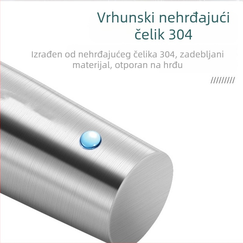 Valjak za tijesto od nehrđajućeg čelika 304 – kuhinjski alat za razvlačenje tijesta i utiskivanje listova za knedle