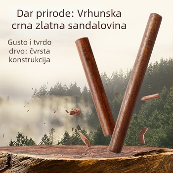Drveni valjak od crnog sandalovog drveta, cijeli komad drveta, bez boje i voska, za tijesto za knedle, kućna pečenja, ne lijepi se za tijesto