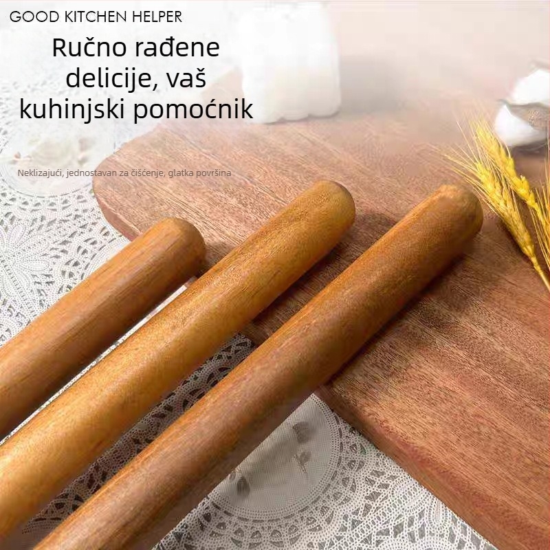 Premium masivni drveni valjak za tijesto, ekstra veliki, od sandalovog drveta, za listove za knedle, kuhinjski alat