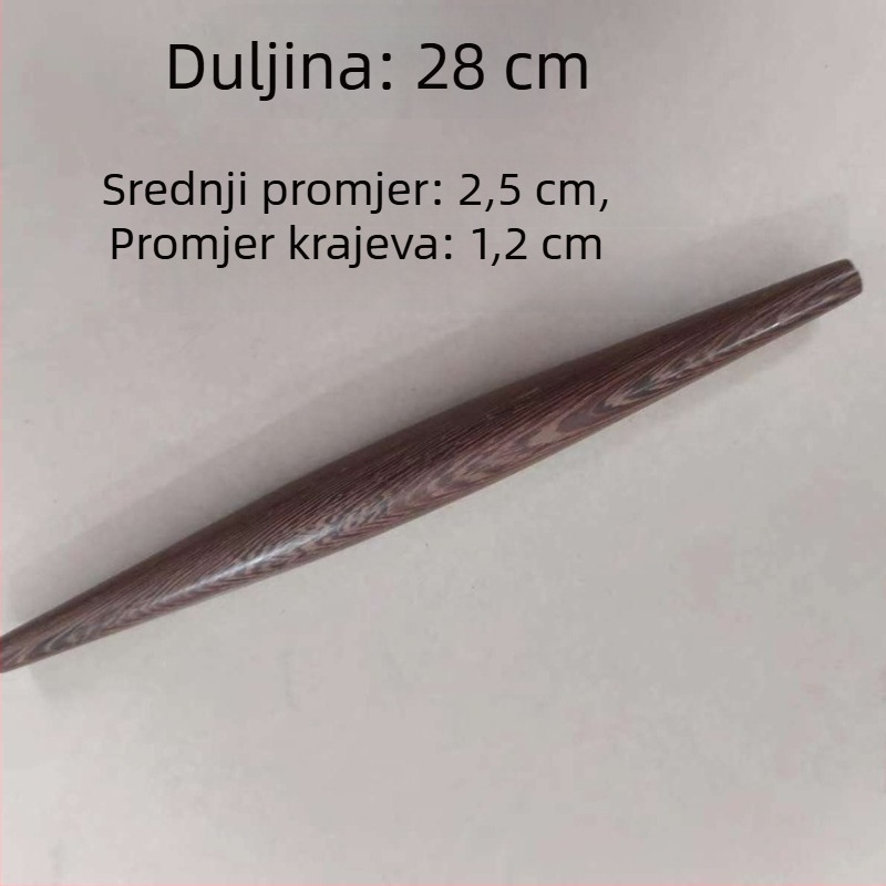 Drveni valjak za tijesto sa špicastim krajevima, tradicionalni valjak za razvaljivanje tijesta za knedle, kućna upotreba