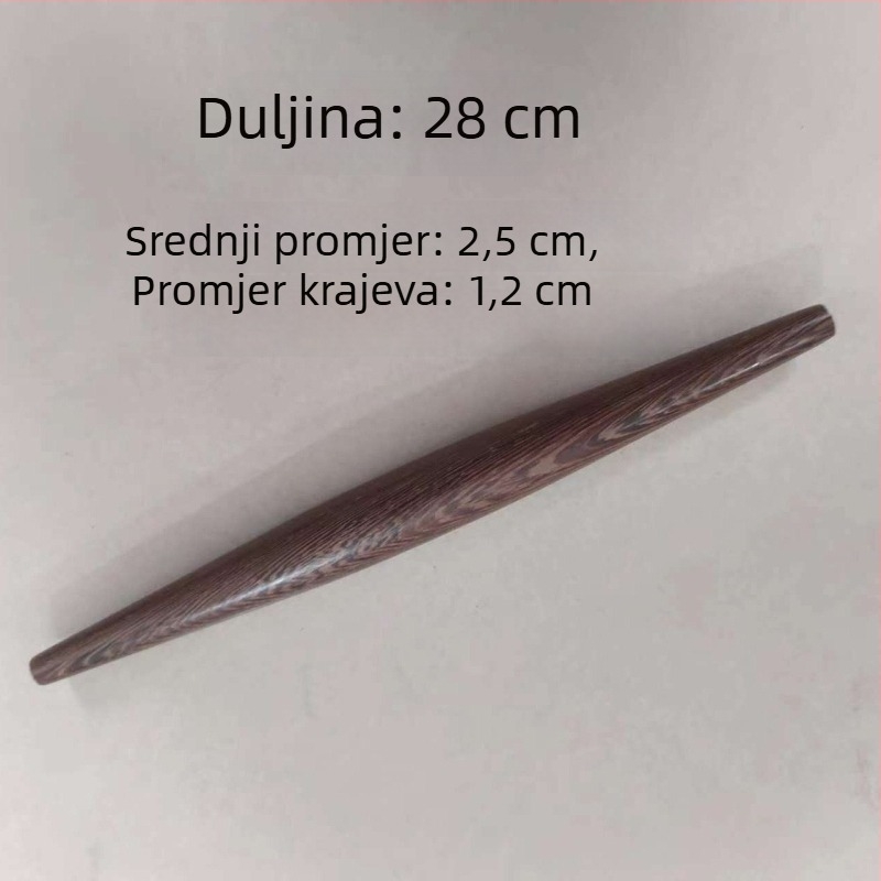 Drveni valjak za tijesto sa špicastim krajevima, tradicionalni valjak za razvaljivanje tijesta za knedle, kućna upotreba