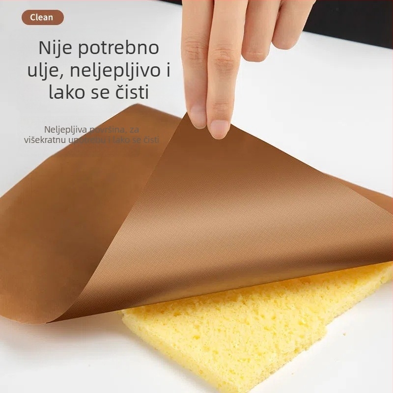 Podloga za pečenje od staklenog vlakna sa silikonskim premazom, otporna na visoke temperature, višekratna upotreba