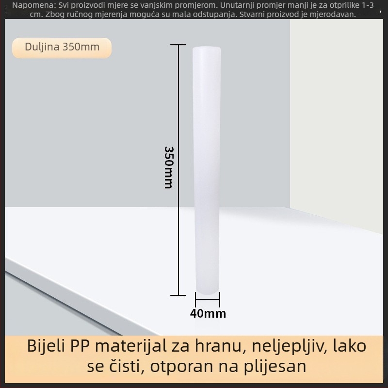 PP neprijanjajući valjak za tijesto, prehrambene kvalitete fondant valjak za kućnu upotrebu, pogodan za tijesto za knedle i rezance