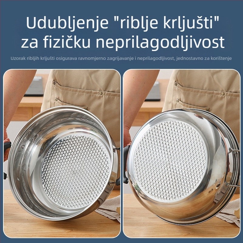 Set posuda od debelog nehrđajućeg čelika za hot pot i juhu, velika zapremina 2.1–4 L, za kućnu i komercijalnu upotrebu, kompatibilno s plinskim i indukcijskim pločama, poklon za otvorenje