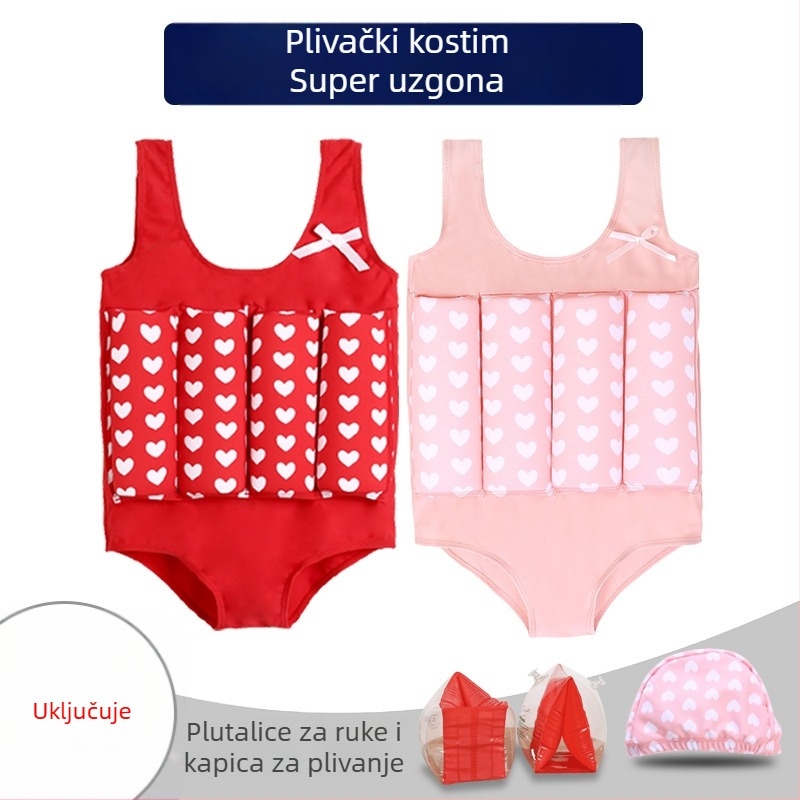 Dječji plivački kostim s potporom za plivanje — jednodijelni za djevojčice i dječake, za bebe i malu djecu, za početnike plivanja