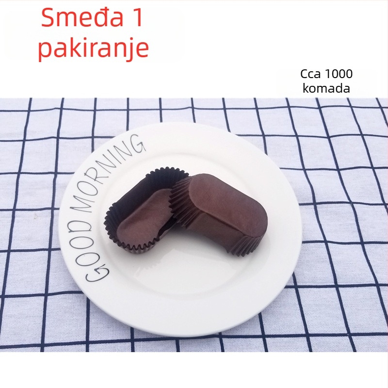 72-ovalni papir za pečenje s 36 kalupa za kolače, premaz silikonom, otporan na masnoće