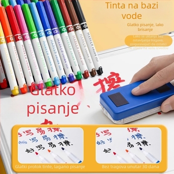 Deli markeri za bijelu ploču S506/S504, višebojni set (12/8/4 boja), lako brisanje, za nastavu i crtanje