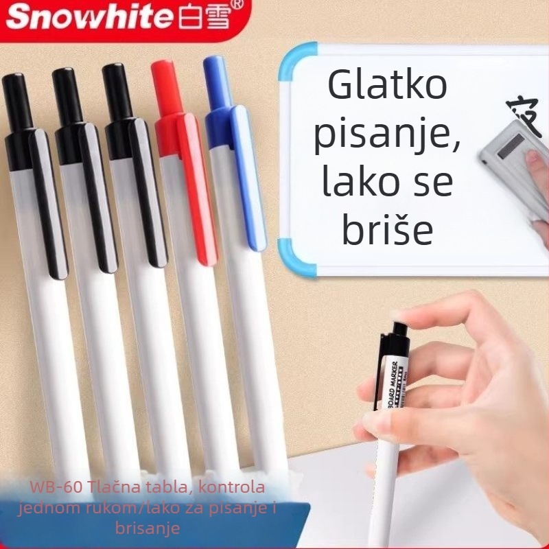 WB60 marker za bijelu ploču, tip pritiska, bez mirisa, crna/plava/crvena, visok kapacitet, za nastavnike