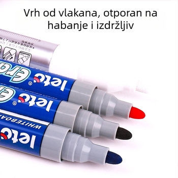 Crni marker za bijelu ploču, izbrisivi, širokog vrha, za cijene i plakate