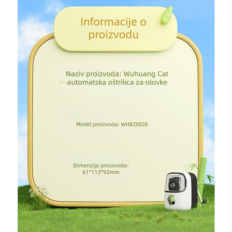 Automatska oštrica za olovke s temom Panda za učenike osnovne škole