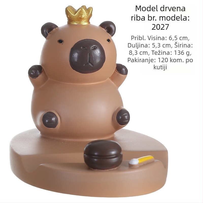 Capybara stolna ukraska – držač za tablet i telefon, kreativna i slatka kućna dekoracija