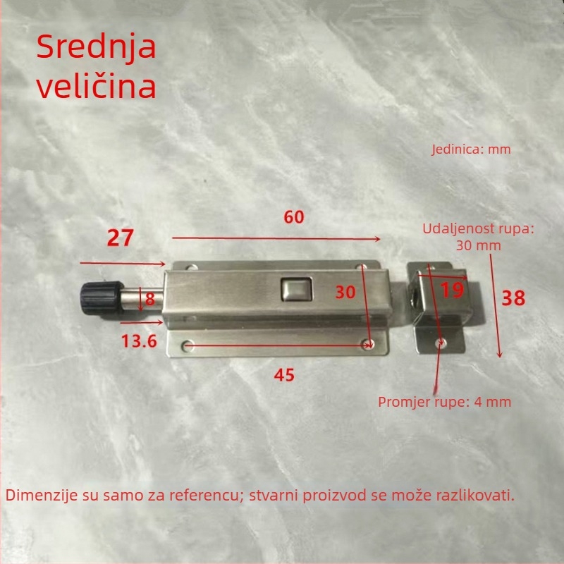 Nehrđajući čelični opružni zasun za ormariće i drvena vrata, automatsko zatvaranje