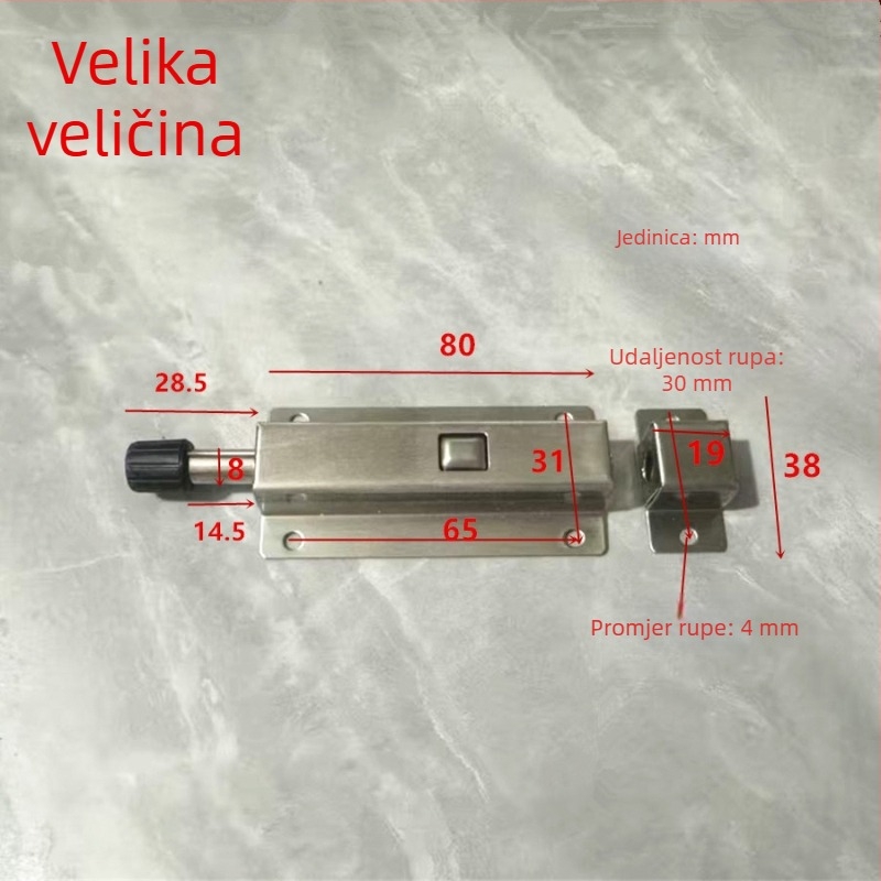 Nehrđajući čelični opružni zasun za ormariće i drvena vrata, automatsko zatvaranje