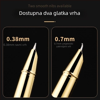 Pero za kaligrafiju s zakrivljenim vrhom za učenike, tanko zlatno pisanje, zakrivljeni vrh za pravilnu držu, poslovno potpisno pero