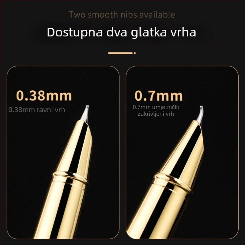 Pero za kaligrafiju s zakrivljenim vrhom za učenike, tanko zlatno pisanje, zakrivljeni vrh za pravilnu držu, poslovno potpisno pero