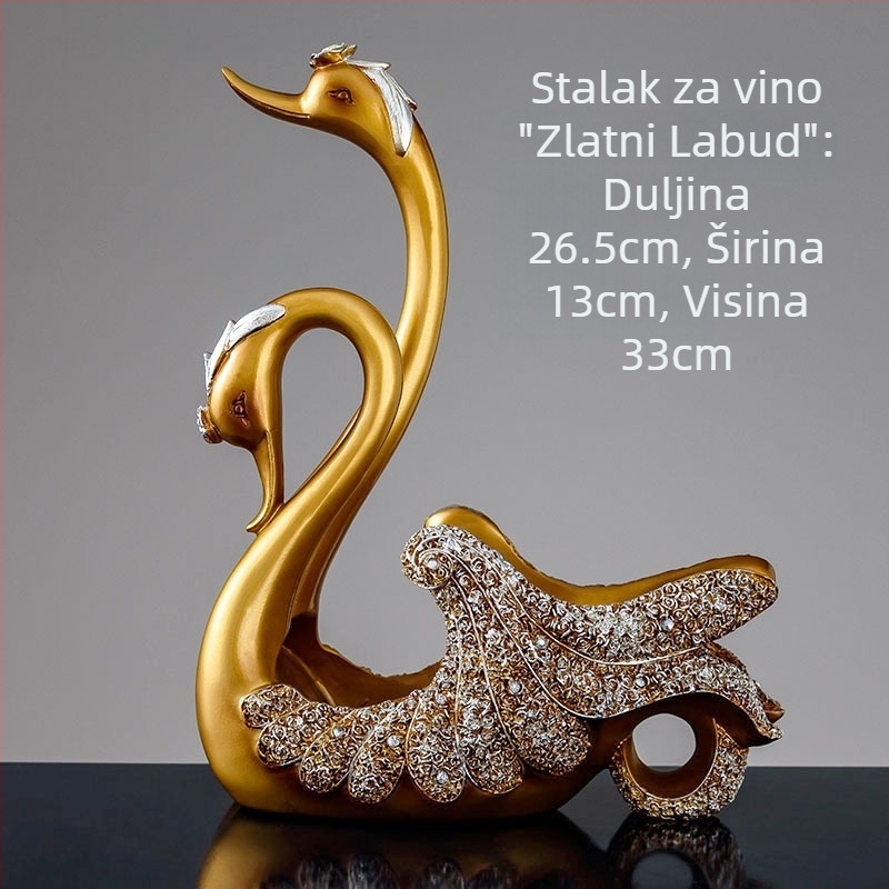 Labud u europskom stilu od smole – kućni dekor, stalak za vino i dekor dnevnog boravka