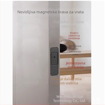 304 nehrđajući čelik – nevidljivi magnetski zasun za drvena vrata, automatski skriveni zasun za dvostruka/sklopiva vrata