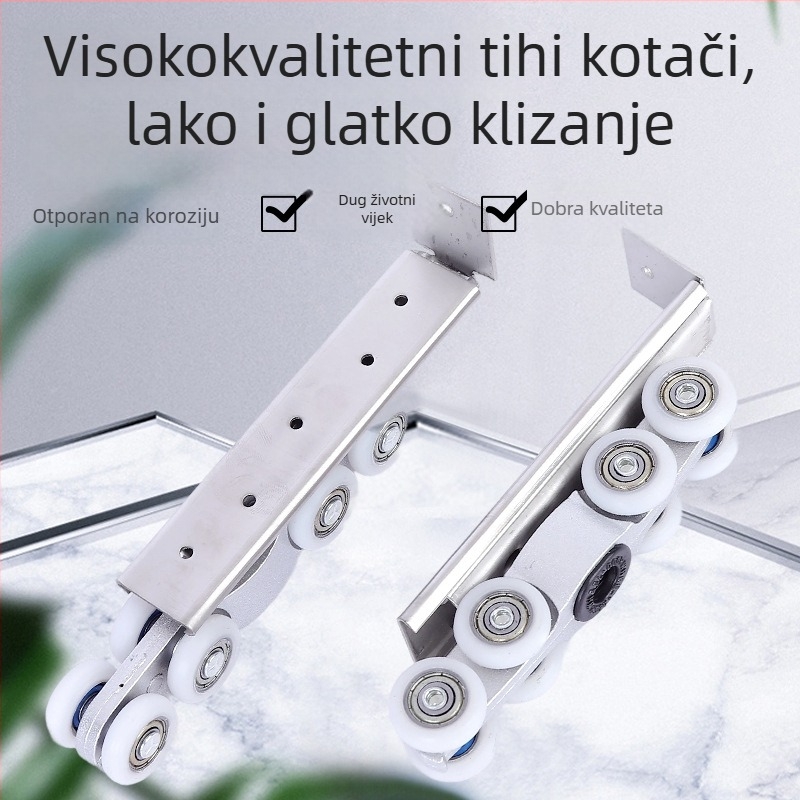 Staklena klizna vrata — visi kotačić od željeza i nehrđajućeg čelika