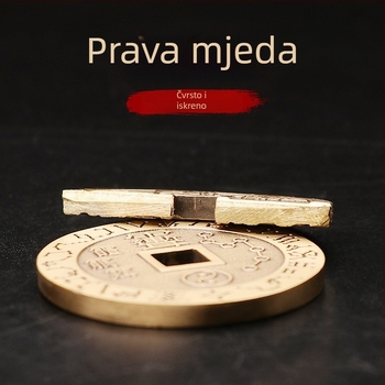Taistički ritualni privjesak: pet gromova zapovijed, devet znakova Nebeski križ, bakrena novčić, privjesak od mesinga Ziwei