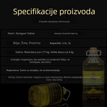 Tekuće biljno ulje za lampe, 5 L, bez dima i mirisa, premium ulje za Buddha lampe