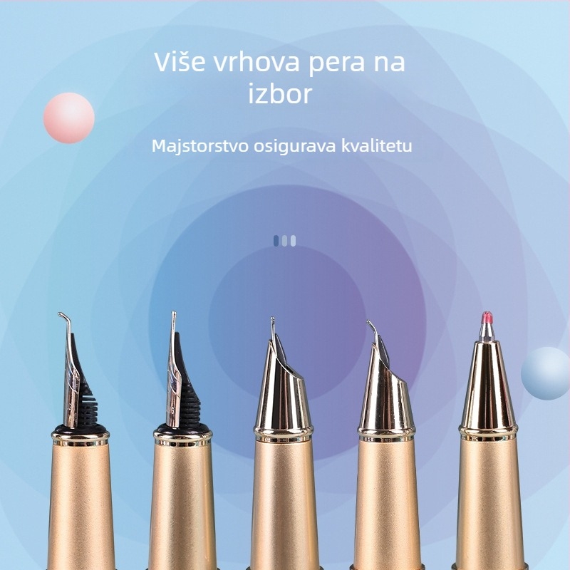 Premium metalna olovka za potpisivanje za poslovne poklone — dvostruki sustav tinte, kaligrafija i vježbanje pisanja, otisak logotipa