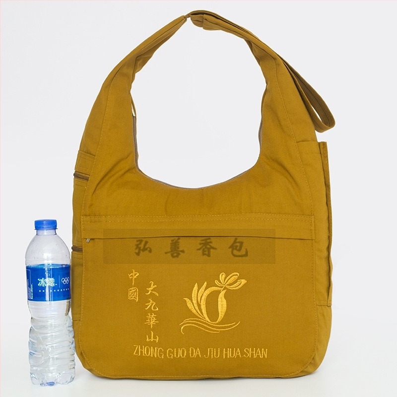 Hongshan Jiuhua Mountain platnena torbica za tamjan, oblik polumjeseca, budistička crossbody torba