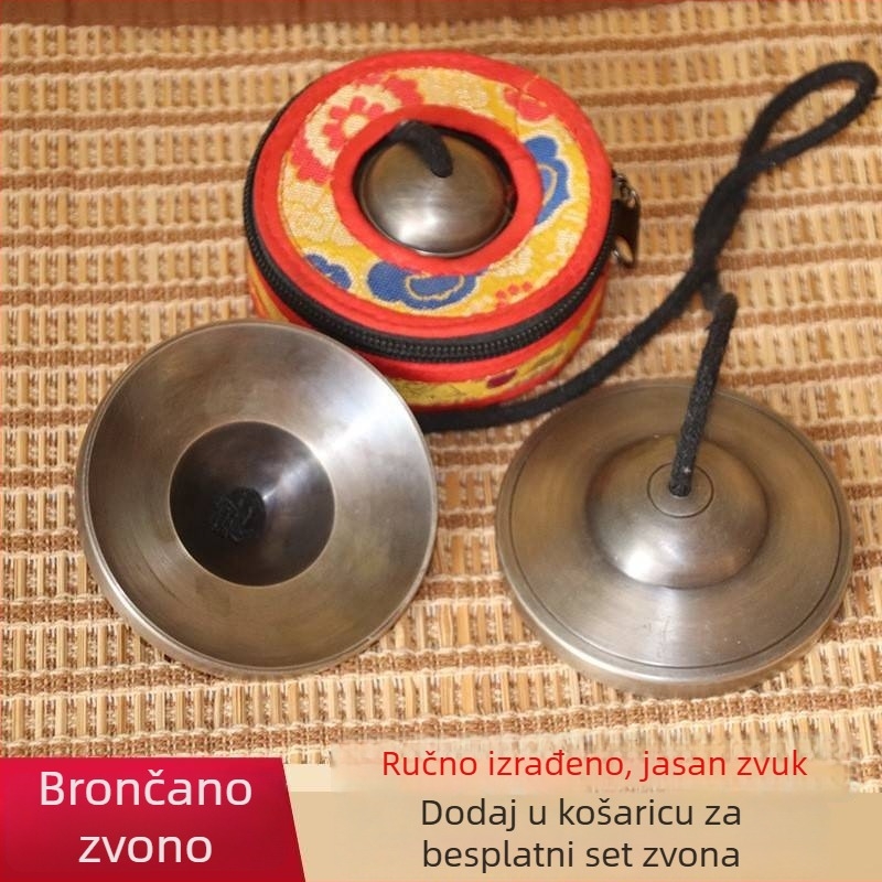 Nepalske brončane zvončiće — ručno izrađeni bakreni perkusijski instrument za ceremonijalnu upotrebu