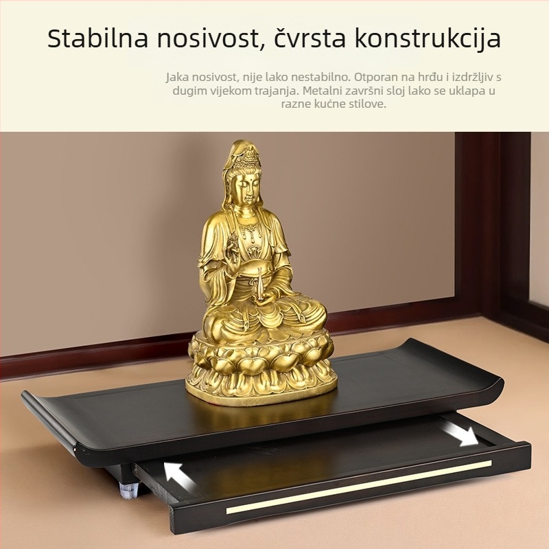 Kućni oltar od kamfornog drveta, zidni stol za ponude Guanyin i Guan Gong, stol za tamjan